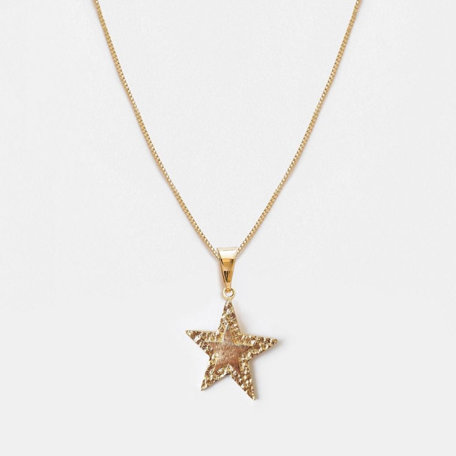 Joyas Psk Joyas Bano Oro 18 Kt | Collar Estrella Oro