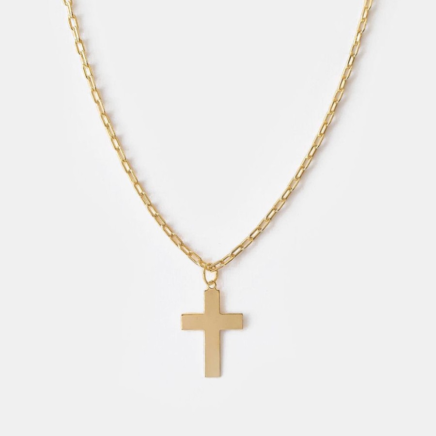 Joyas Psk Joyas Bano Oro 18 Kt | Collar Jesus Cruz Oro