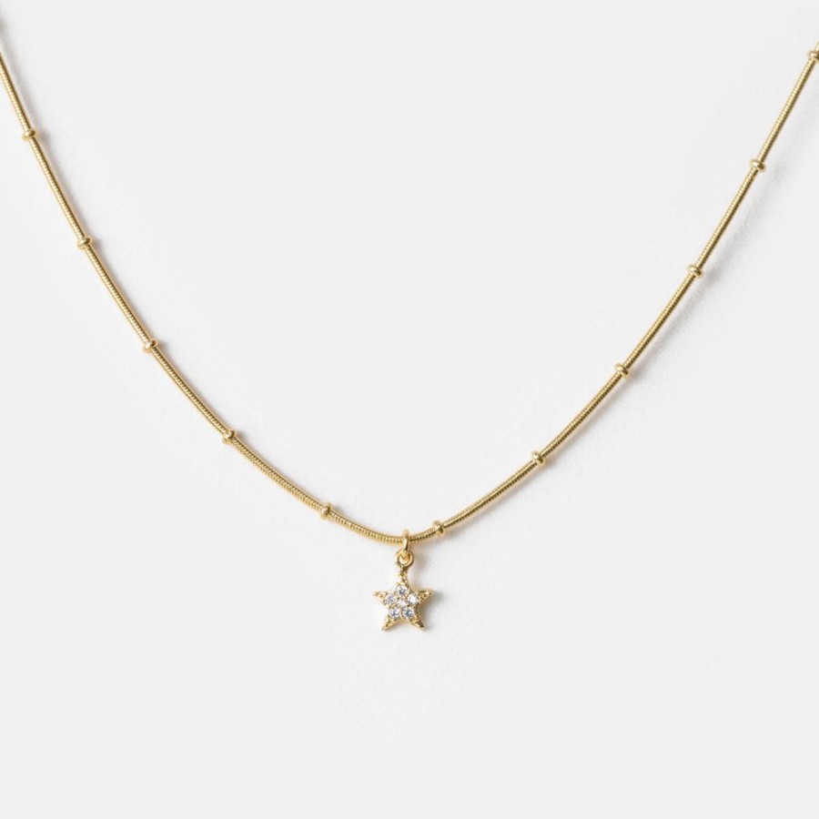 Joyas Psk Joyas Bano Oro 18 Kt | Collar Oro Chocker Estrella