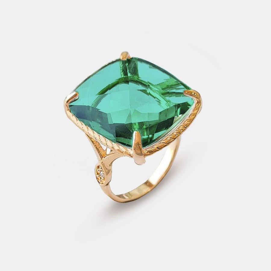 Joyas Psk Joyas Bano Oro 18Kt | Anillo Alessandra Jade.