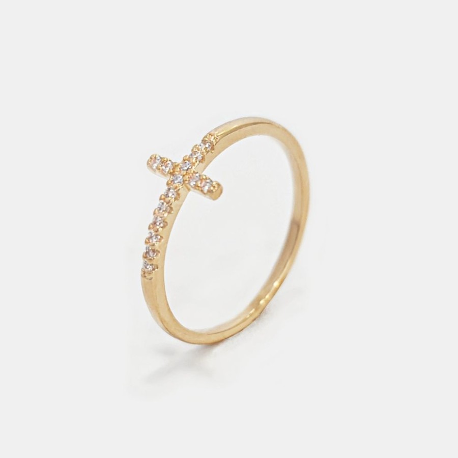 Joyas Psk Joyas Bano Oro 18Kt | Anillo Carmel Oro Circon