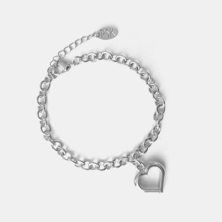 Joyas Psk Joyas Pulseras | Pulsera Trini Plata Corazon