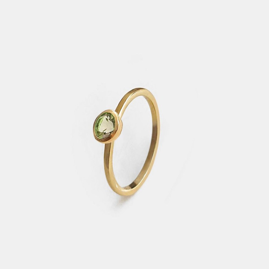 Joyas Psk Joyas Bano Oro 18Kt | Anillo Luzmi Peridoto Oro